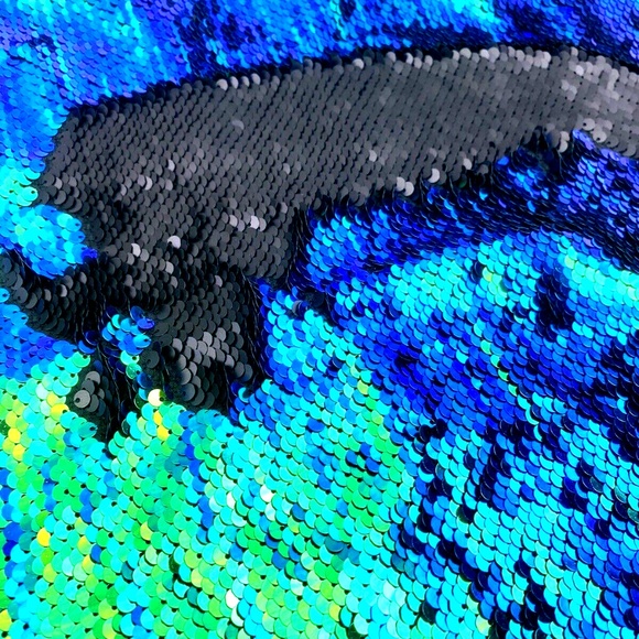 Throw Pillow Case cover Sequin Zipper Closure 15x15 Home Mermaid Decorative - Picture 2 of 6